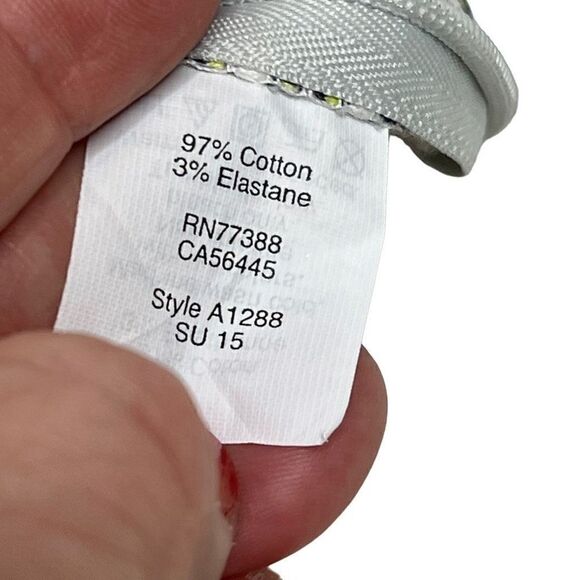 J. Crew Factory green and white geometric print chino shorts size 10 - Picture 9 of 11